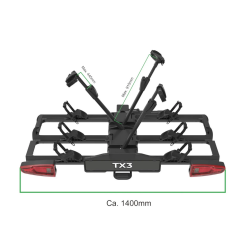 Spinder TX3 BLACK LED - składany bagażnik na hak na 3 rowery