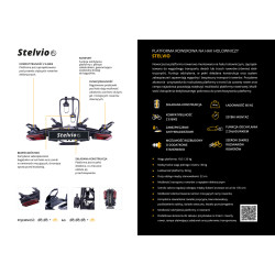 Taurus STELVIO 3 BLACK - bagażnik na hak 3 rowery składany, Swiatła LED