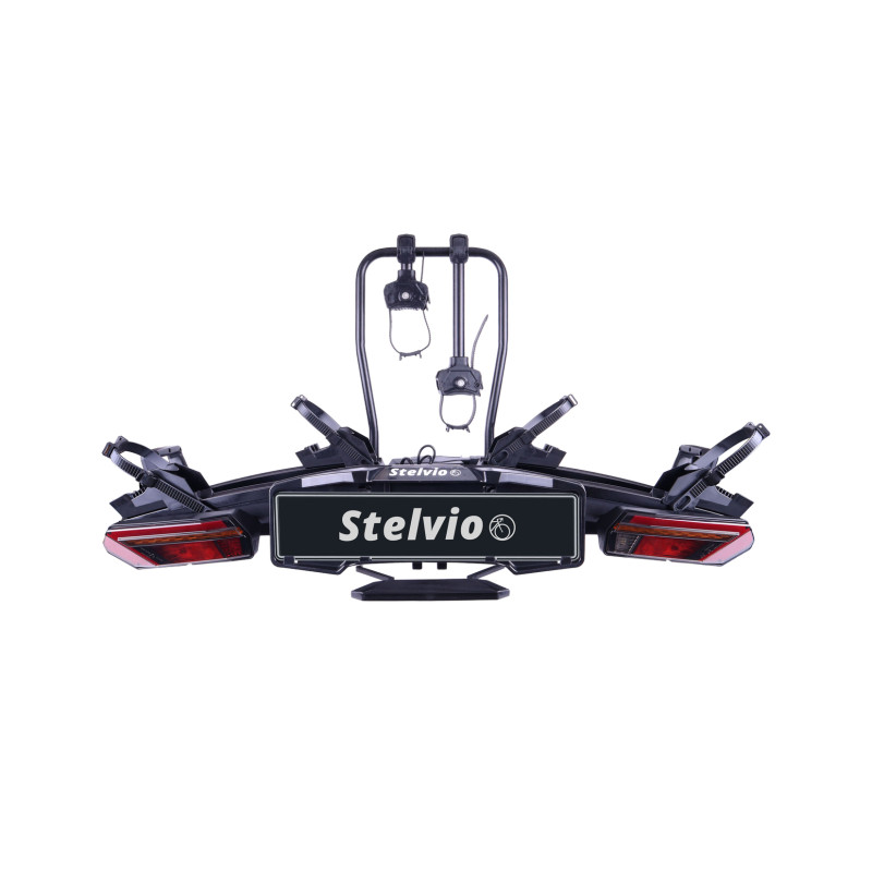 Taurus STELVIO 2 BLACK - bagażnik na hak 2 rowery składany, Swiatła LED