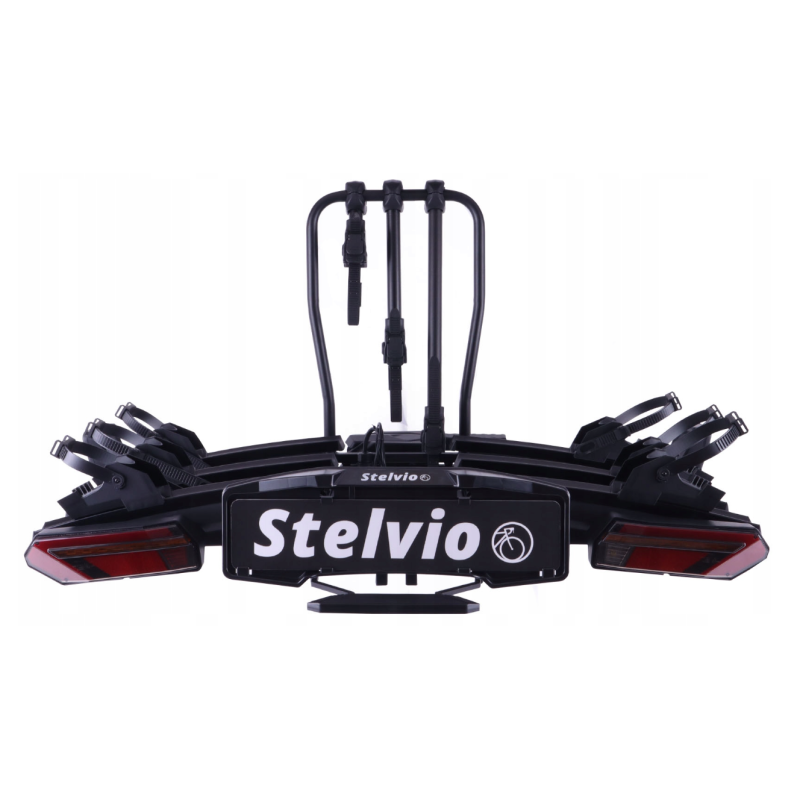 Taurus STELVIO 3 BLACK LED - bagażnik na hak 3 rowery składany, światła LED